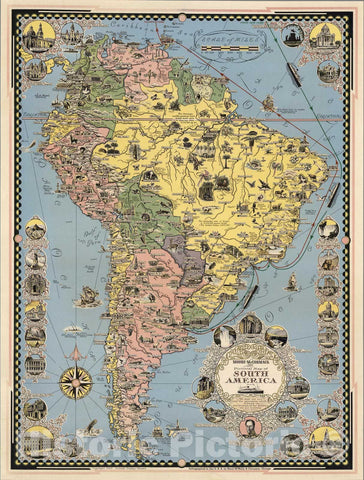 Historic Map : Moore-McCormack Lines Pictorial Map of South America, 1942 - Vintage Wall Art