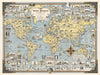Historic Map - Wonders, A Pictorial Map, 1939, - Vintage Wall Art
