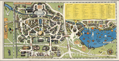 Historic Map : New York 1939 official World's Fair Pictorial Map, 1939 - Vintage Wall Art