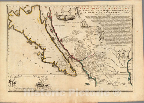 Historic Map : United States, California,La Californie ou Nouvelle Caroline 1720 , Vintage Wall Art