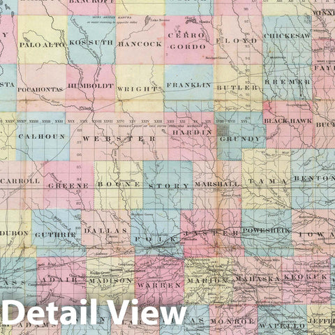 Historic Map : Township Map of The State of Iowa, 1855 v3