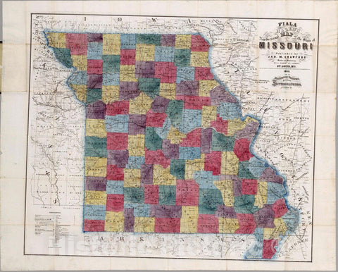 Historic Map : Map of the State of Missouri, 1865 v1