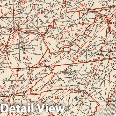 Historic Map : Leahy's Railway Distance Map of the United States, 1934 v2