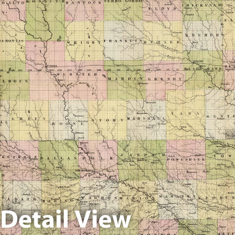 Historic Map : Sectional Map of the State of Iowa, 1856 - Vintage Wall Art
