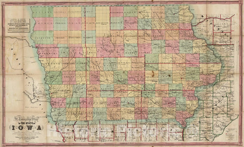 Historic Map : Township Map of The State of Iowa, 1855 v1