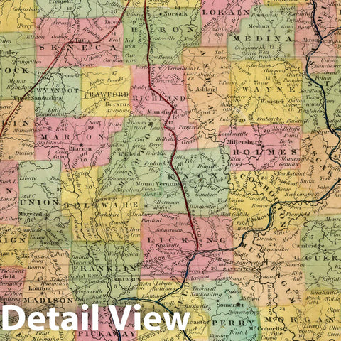 Historic Map : Pocket Map, State of Ohio 1850 - Vintage Wall Art