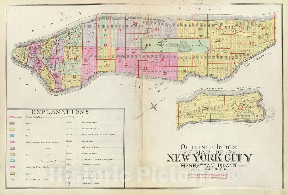 Historic Map : Index map, legend., 1891, Vintage Wall Decor