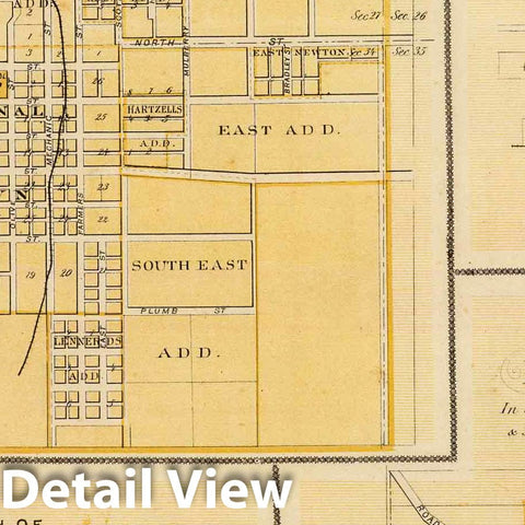 Historic Map : 1875 Plans of Newton, Prairie City, Kellogg and Monroe, State of Iowa. - Vintage Wall Art