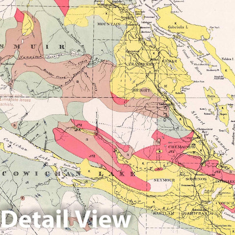 Historic Map : Geologic Atlas - 1913 Southern Vancouver Island, British Columbia, Canada. Coal Resources of the World. - Vintage Wall Art