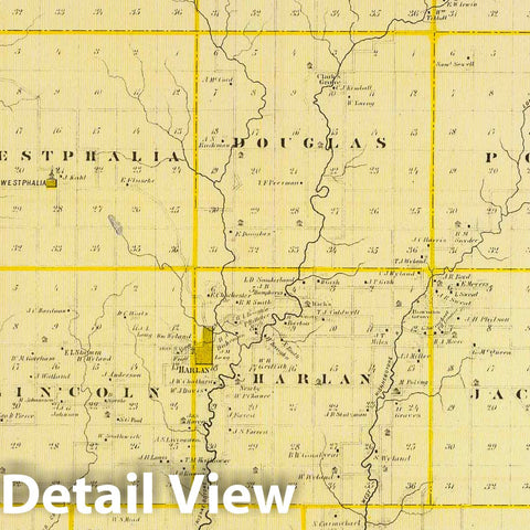 Historic Map : 1875 Map of Monona County, State of Iowa. v1 - Vintage Wall Art