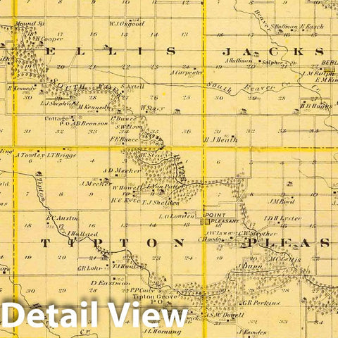 Historic Map : 1875 Map of Hardin County, State of Iowa. - Vintage Wall Art