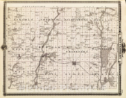 Historic Map : 1875 Map of Montgomery County, State of Iowa. - Vintage Wall Art