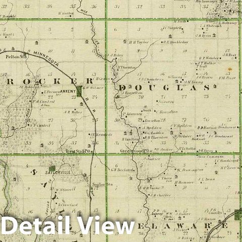 Historic Map : 1875 Map of Polk County, State of Iowa. - Vintage Wall Art