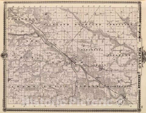 Historic Map : 1875 Map of Wapello County, State of Iowa. - Vintage Wall Art