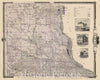 Historic Map : 1875 Map of Clayton County and buildings in McGregor, State of Iowa. - Vintage Wall Art