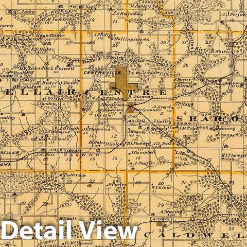 Historic Map : 1875 Map of Appanoose County, State of Iowa. - Vintage Wall Art