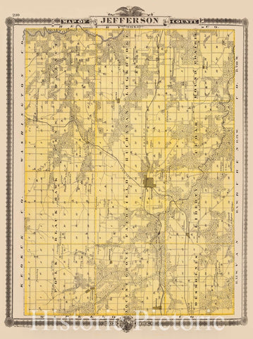 Historic Map : 1875 Map of Jefferson County, State of Iowa. - Vintage Wall Art