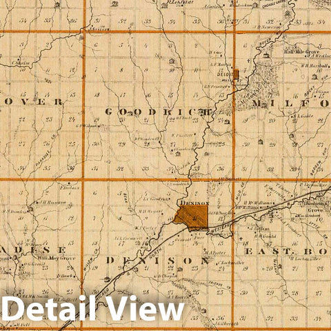 Historic Map : 1875 Map of Crawford County, State of Iowa. - Vintage Wall Art