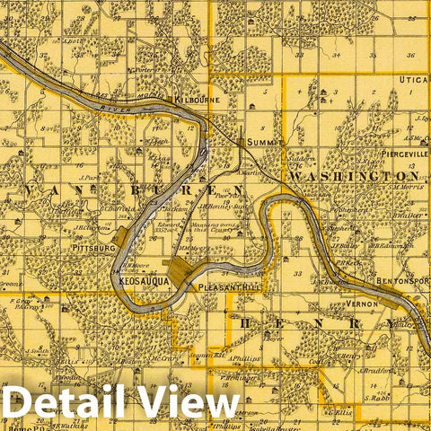 Historic Map : 1875 Map of Van Buren County, State of Iowa. - Vintage Wall Art