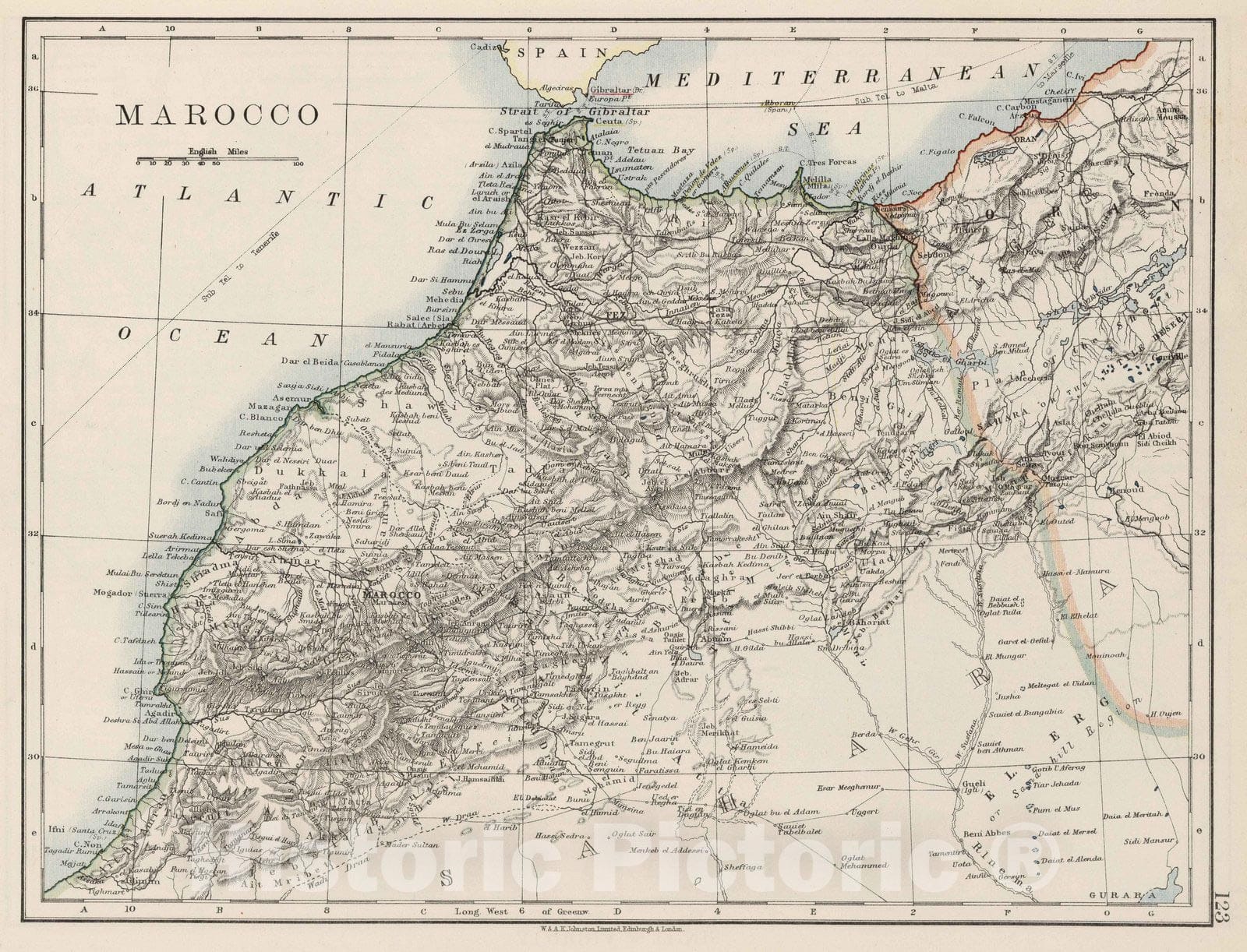 Historic Map : Morocco, 1906 Marocco (Morocco). , Vintage Wall Art