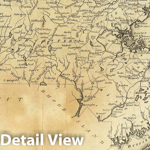 Historic Map : National Atlas - 1795 State of Massachusetts. - Vintage Wall Art