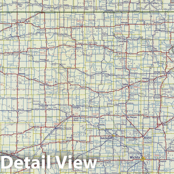 Historic Map National Atlas 1950 Shell Highway Map of Kansas. Vi Historic Pictoric