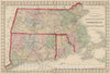 Historic Map : National Atlas - 1874 County and Township Map of the States of Massachusetts, Connecticut, and Rhode Island. - Vintage Wall Art