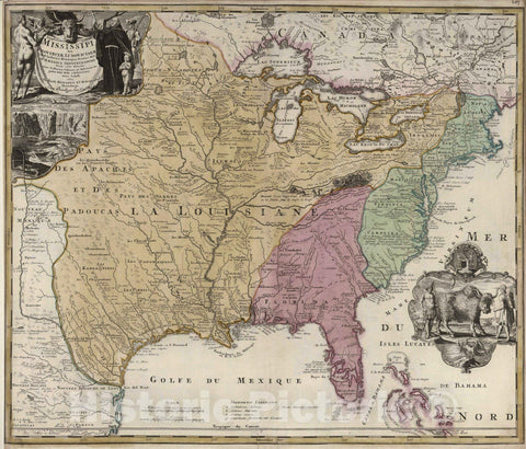 Historic Map : United States, 1788 Mississippi seu Provinciae Ludovicana. , Vintage Wall Art