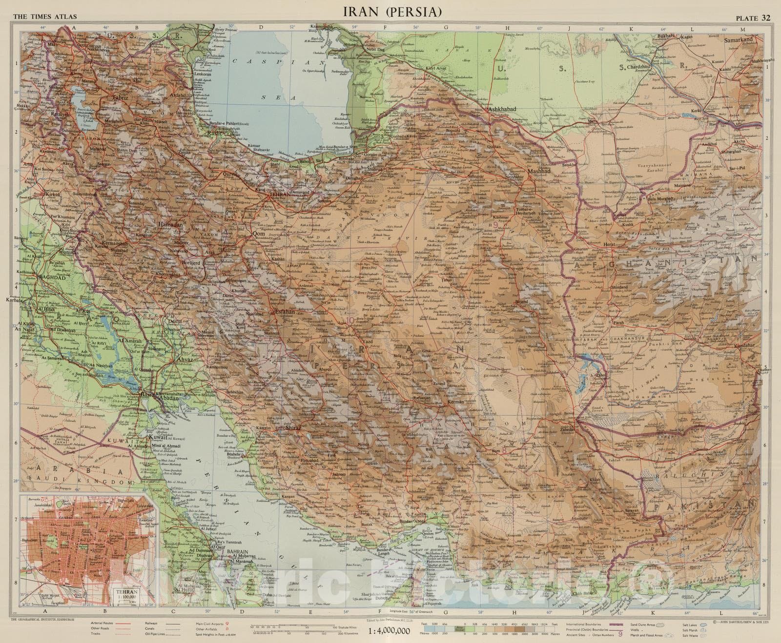 Historic Map : Iran, Southwest Asia 1959 Iran (Persia). Plate 32, V. II , Vintage Wall Art