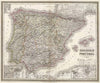 Historic Map : Cadiz , Spain, Lisbon Region (Portugal) 1856 Spanien, Portugal. , Vintage Wall Art