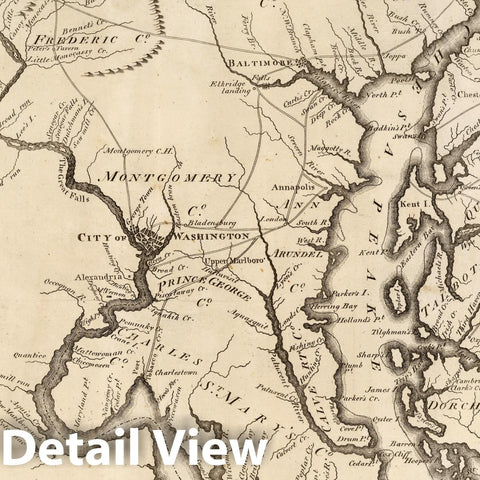 Historic Map : 1795 State of Maryland. - Vintage Wall Art
