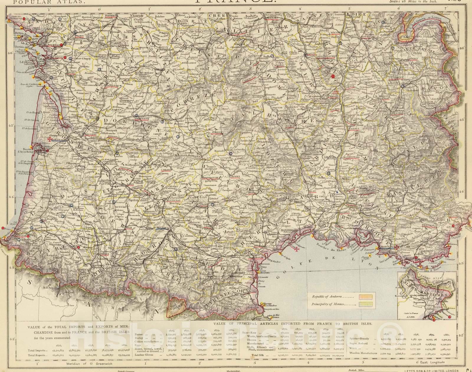 Historic Map : 1883 France 3. - Vintage Wall Art – Historic