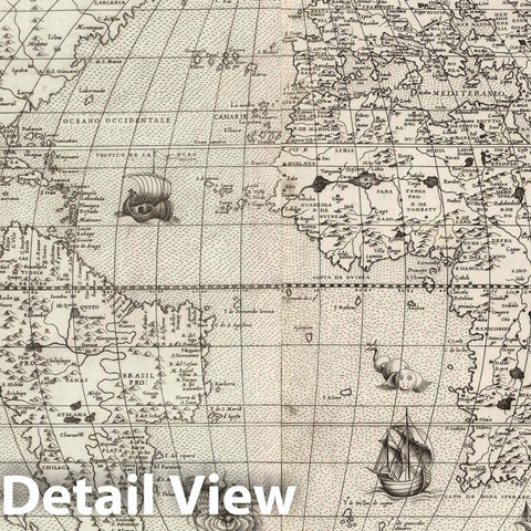 Historic Map : 1568 Pictorial Map - Universale Descrittione Di Tutta la Terra Conosciuta Fin Qui - Vintage Wall Art