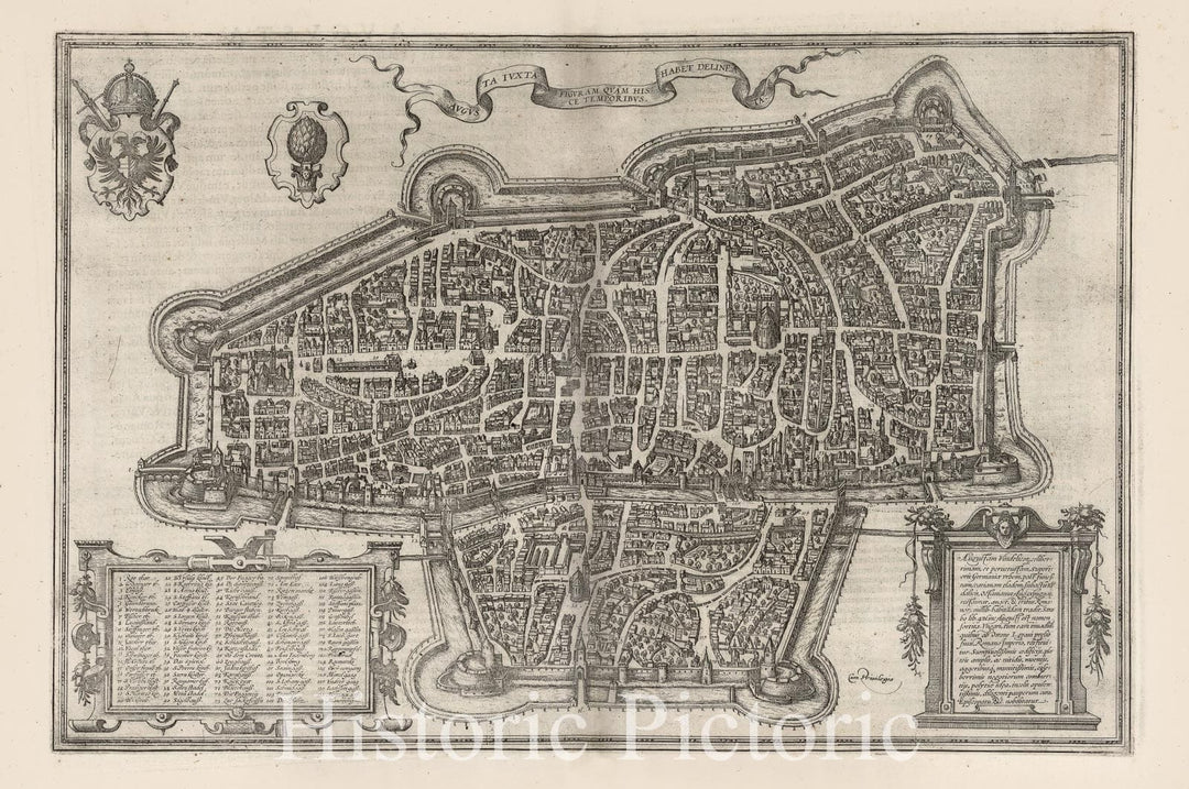 Historic Wall Map : Augsburg , Germany, Vol I (39) Augusta (Augsburg), 1575 Atlas , Vintage Wall Art