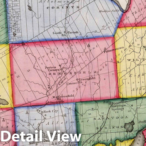 Historic Map Map of The County of Saratoga (New York), 1840 Atlas