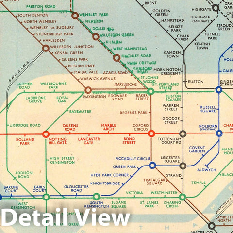 Historic Map : Underground Lines. Number 1, 1939, 1939 Vintage Wall Art