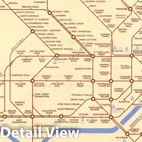Historic Map : Underground Lines. Number 1, 1941, 1941 Vintage Wall Art