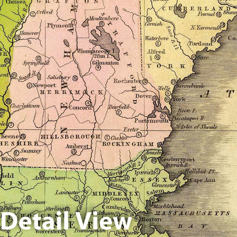 Historic Map : Eastern States. Entered According to Act. of Congress Nov. 20th 1829 by D.F. Robinson & Co. of The State of Connecticut, 1829 Atlas - Vintage Wall Art