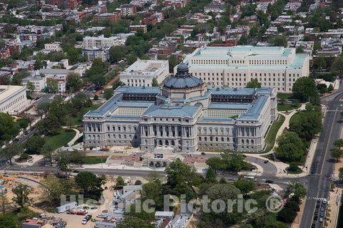 Photo - Aerial View from The west of The Library of Congress Thomas Jefferson Building and John Adams Building, Washington, D.C.- Fine Art Photo Reporduction
