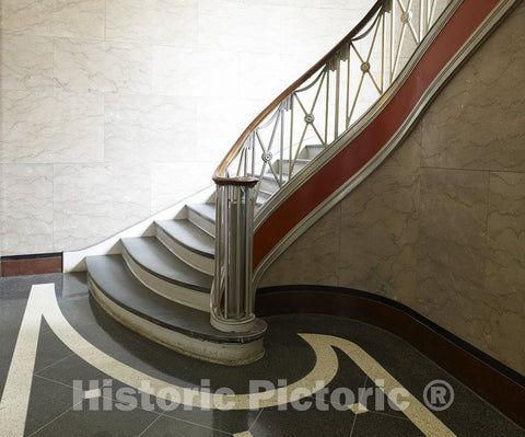 Hartford, CT Photo - Interior stair detail, William R. Cotter Federal Building-