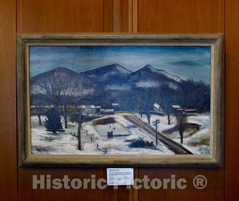 Photo - Oil painting"Winter Vista" at Region 5 Customs House, Chicago, Illinois- Fine Art Photo Reporduction