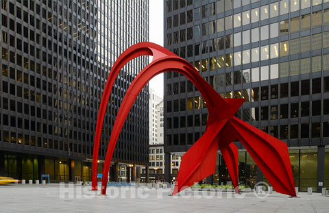 Photo - Sculpture"Flamingo" at Federal Center Plaza, John C. Kluczynski Federal Building, Chicago, Illinois- Fine Art Photo Reporduction