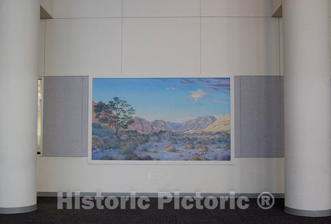 Photo - Painting Red Rock Canyon on North Wall of Jury Assembly Room in Lloyd D. George U.S. Courthouse, Las Vegas, Nevada- Fine Art Photo Reporduction