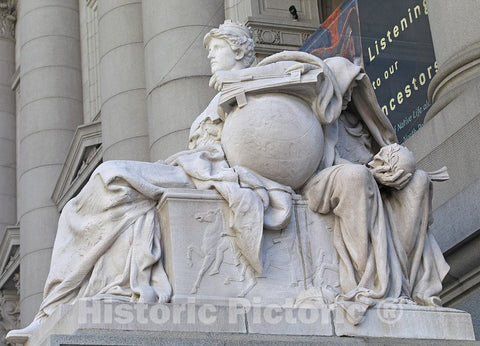 Photo - Sculpture Europe at Main Entrance to Alexander Hamilton U.S. Custom House, New York, New York- Fine Art Photo Reporduction