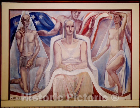 Photo - Oil Painting Continuity of The Law Located in Fifth Floor, Main Library, Department of Justice, Washington, D.C.- Fine Art Photo Reporduction