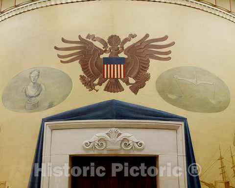 Photo - Oil painting"Symbols of Justice" located on fifth floor, elevator no. 10, Department of Justice, Washington, D.C.- Fine Art Photo Reporduction