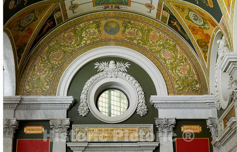 Photo- Second Floor, South Corridor. Gilt Tablet with Quotation That Begins Beholding The Bright countenance of Truth Library of Congress Thomas Jefferson Building, Washington