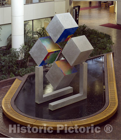 Photo - Sculpture"Tlingit" located in atrium lobby of interior of the Federal Building and U.S. Courthouse, Anchorage, Alaska- Fine Art Photo Reporduction