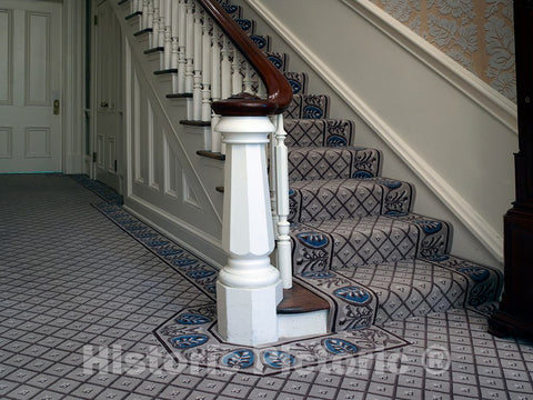 Photo - Stair detail in Jackson Place, Blair House, located across from the White House, Washington, D.C.- Fine Art Photo Reporduction