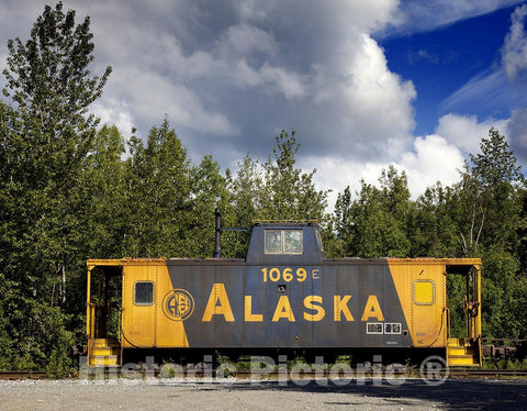 Alaska Photo - Old Railroad Box car, Alaska